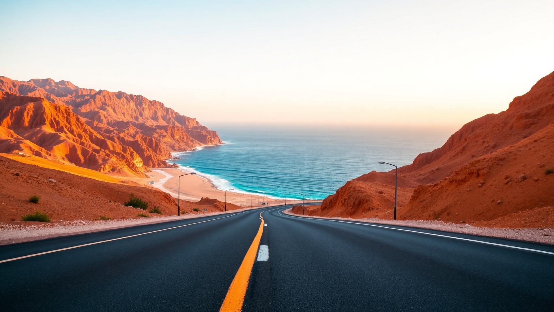 Coastal road to Dahab on the Red Sea